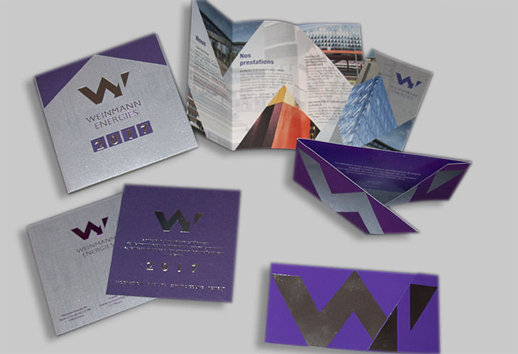 Cartes de voeux et dépliant pour la Société Weinmann Energies SA à Echallens